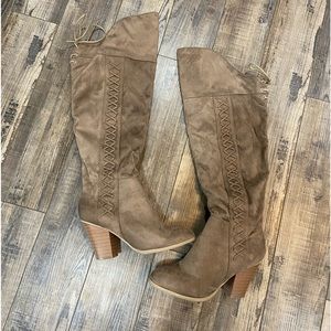 Taupe Knee High Boots